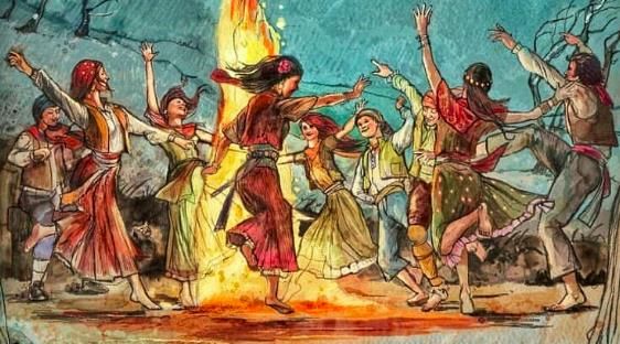 <p>Aynı zamanda kırmızı kostüme bağlayıp gül ağacına asarlar. Bir yıl boyunca gideceğinin yerine gitmeyi bekleyenler. Bazı kimseler de ateşe yakıp, dilek dileyenler. Ondan sonra yaktıkları ateşin üstünden atlar.</p>