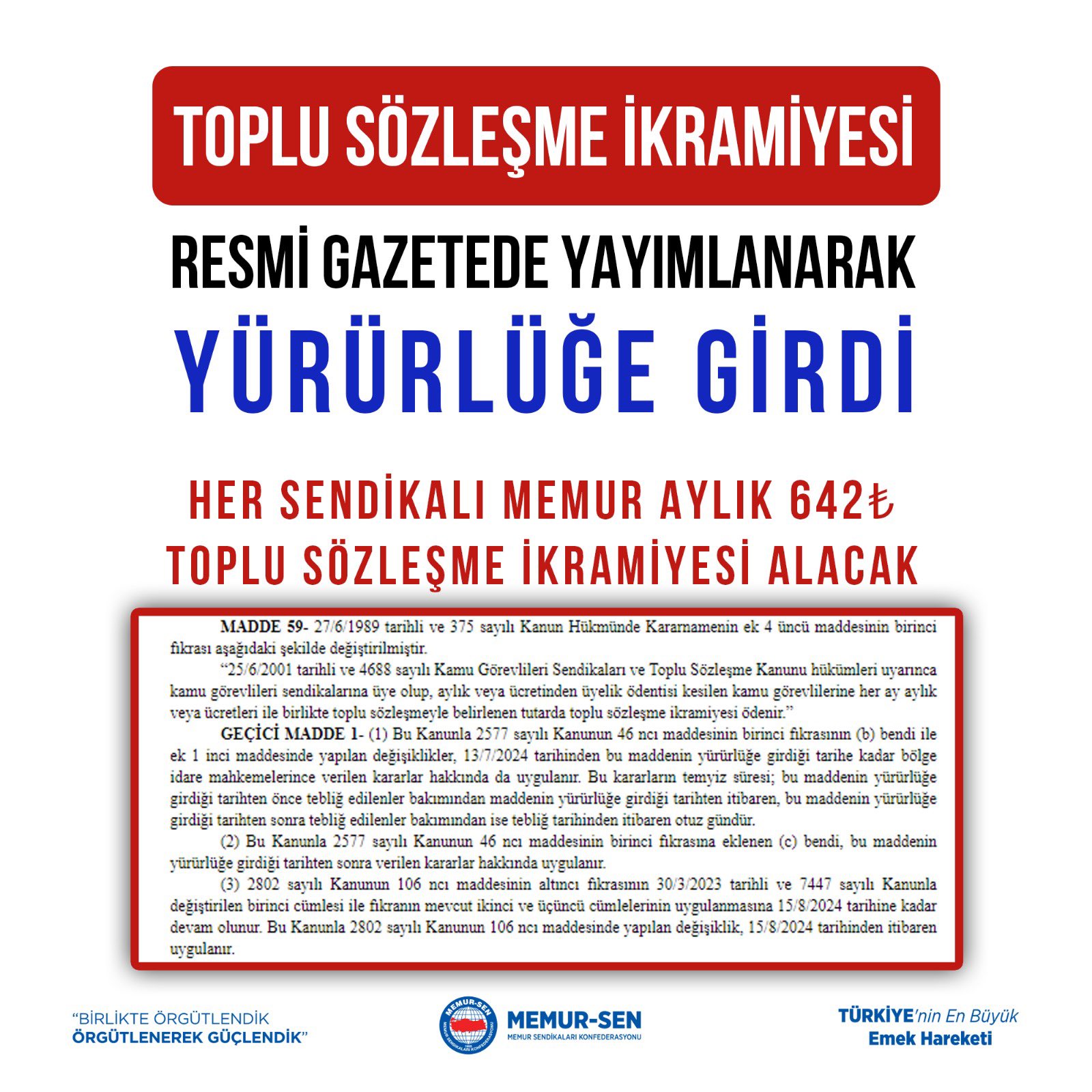 Resmi Gazete Memur Sen Toplu Sözleşme