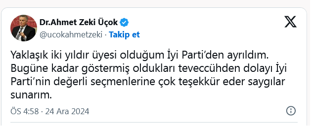 Screenshot 2024 12 25 At 09 36 17 Ahmet Zeki Üçok İyi̇ Parti'den Istifa Etti!