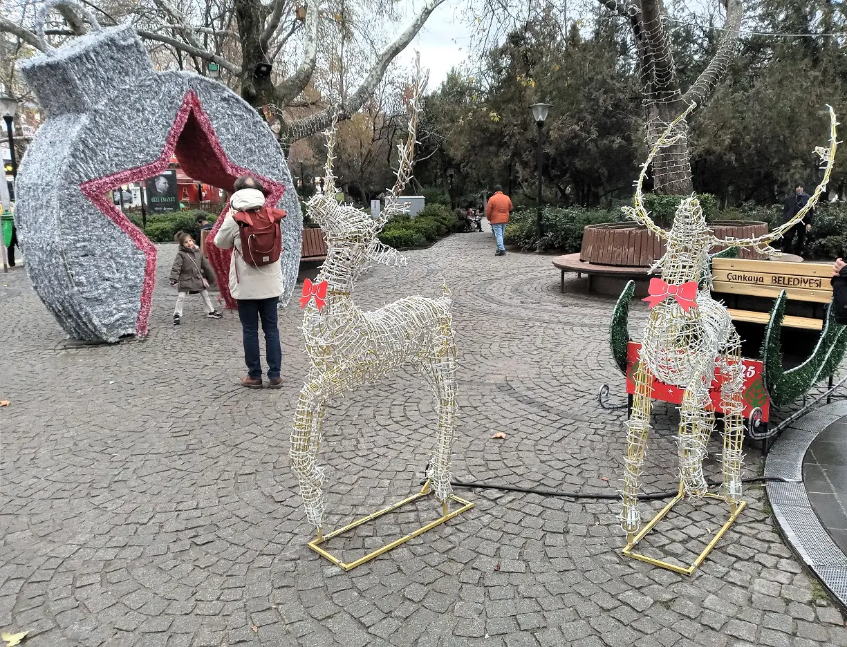 Yeni Yıl Yılbaşı Tunalıhilmi Kuğulupark Noel Baba Ren Geyiği Kızak (2)