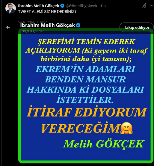 Screenshot 2025 02 11 At 10 51 53 (1) İbrahim Melih Gökçek (@06Melihgokcek) X