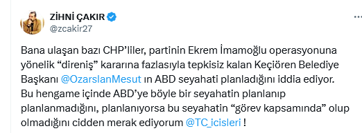 Screenshot 2025 03 23 At 16 23 56 X'te Zi̇hni̇ Çakir Bana Ulaşan Bazı Chp’liler Partinin Ekrem İmamoğlu Operasyonuna Yönelik “Direniş” Kararına Fazlasıyla Tepkisiz Kalan Keçiören Belediye Başkanı @Ozarslanmesut In Ab[...]