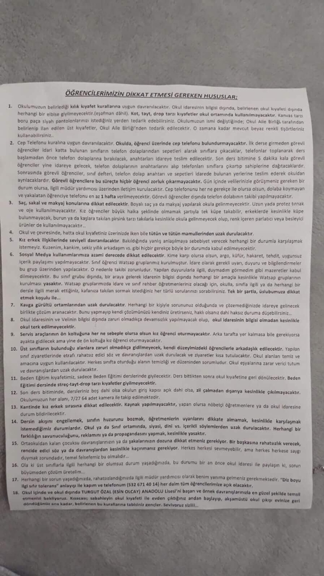 Lisenin 18 Maddelik Kurallar Listesi Tepki Cekti 18978219 7354 M