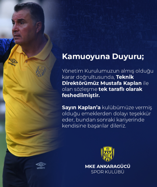 Ankaragücü Tekknik Direktör Mustafa Kaplan