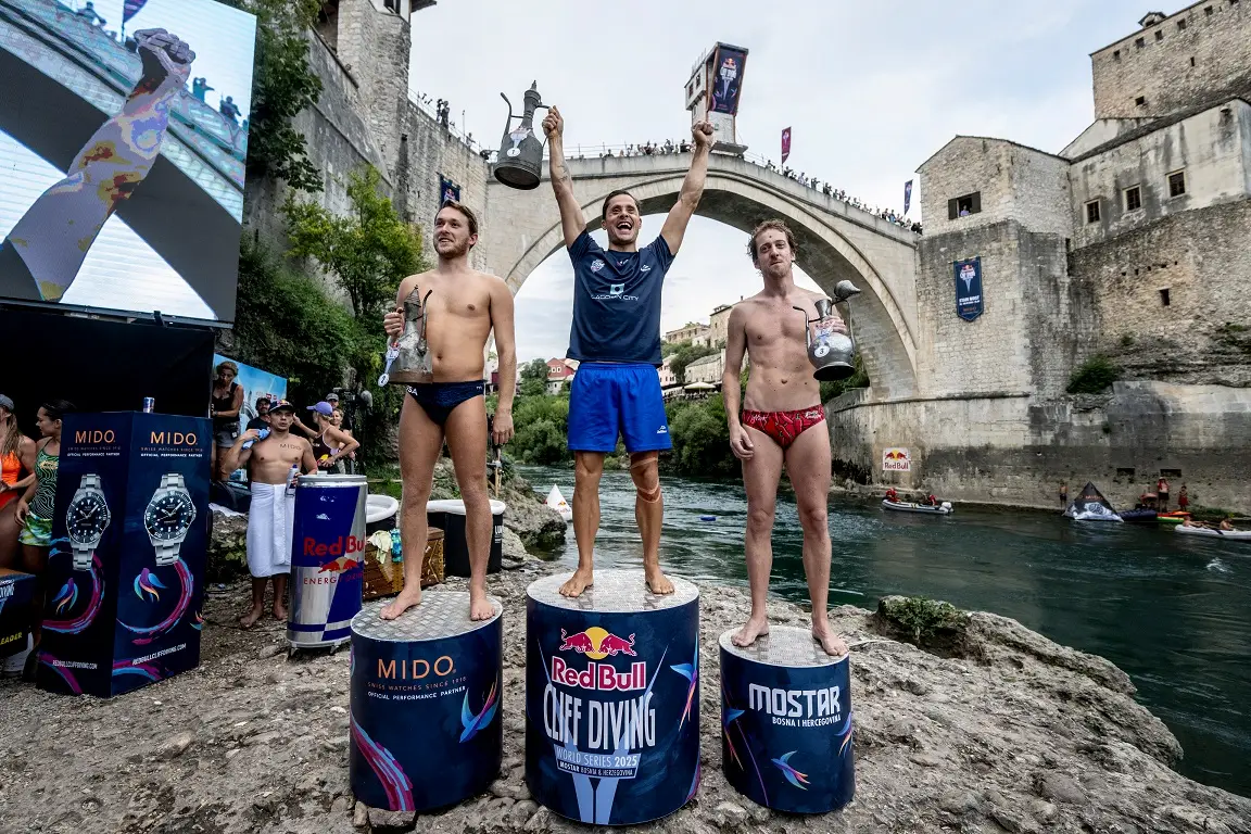 Red Bull Cliff Diving Erkekler Mostar Köprüsü Rumen Constantin Popovici