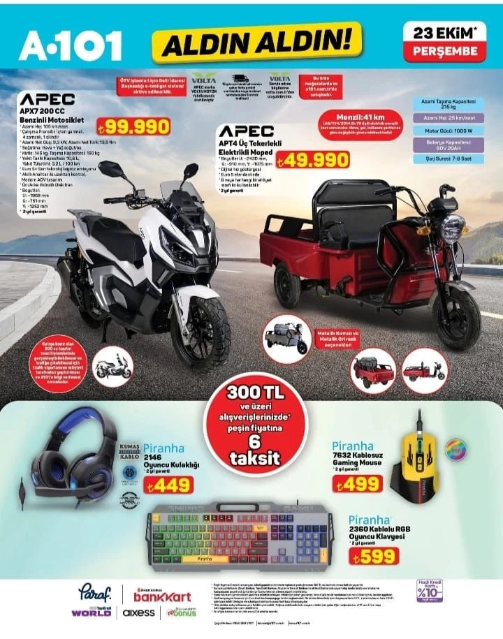 23 Ekim A101 kataloğunda, özellikle elektronik ve ev gereçleri dikkat çekiyor. Büyük ekran televizyonlar, mini buzdolabı ve gaming ekipmanları teknoloji tutkunlarını sevindirirken, kamp ve mutfak ürünleri de kullanıcıların ilgisini çekiyor. Emaye kızartma tenceresi ve Belçika waffle makinesi gibi mutfak ürünleri ile evde pratik ve lezzetli çözümler sunulacak.