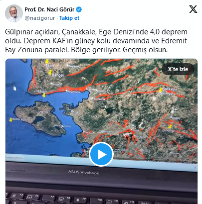 Screenshot 2025 10 27 At 11 36 03 Çanakkale'de Art Arda Depremler! Prof. Dr. Naci Görür'den Kritik Uyarı Geldi