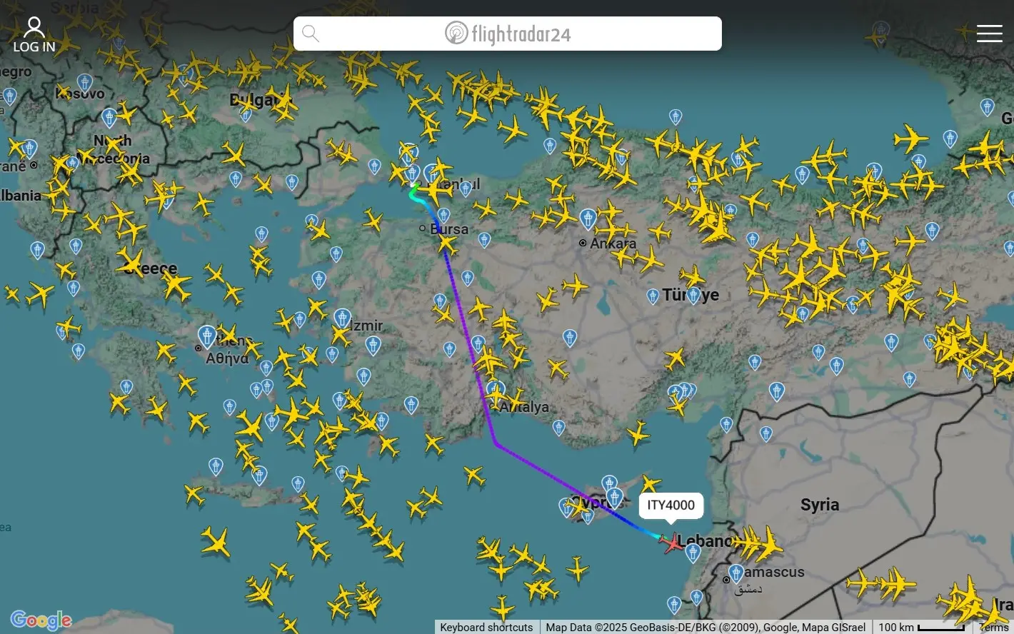 Papa 14 Leo Saat 1621 Papa 14. Leo Ita Havayolları Lübnan Beyrut Flight Radar Uçuş-1