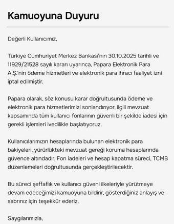 Screenshot 2025 11 07 At 20 15 57 Papara'dan Beklenen Açıklama Geldi İade Süreci Başlatıldı!
