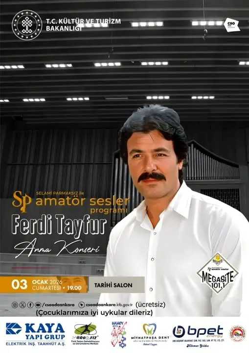 Ferdi Tayfur Anma Konseri Selami Parmaksız Cso Ada Ankara Tarihi Salon Radyo Megasite