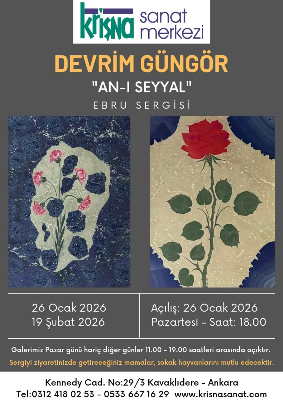 Devrim Güngör An I Seyyal Ebru Sergisi Krişna Sanat Merkezi