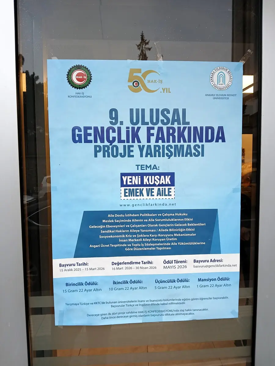 Hak İş Konfederasyonu Ulusal Gençlik Farkında Proje Yarışması Afiş (2)