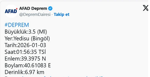 Screenshot 2026 01 03 At 11 43 14 Bingöl'de Deprem Meydana Geldi!