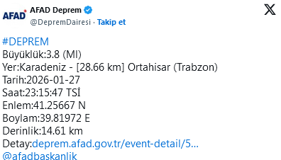 Screenshot 2026 01 28 At 00 07 03 Trabzon'da Deprem