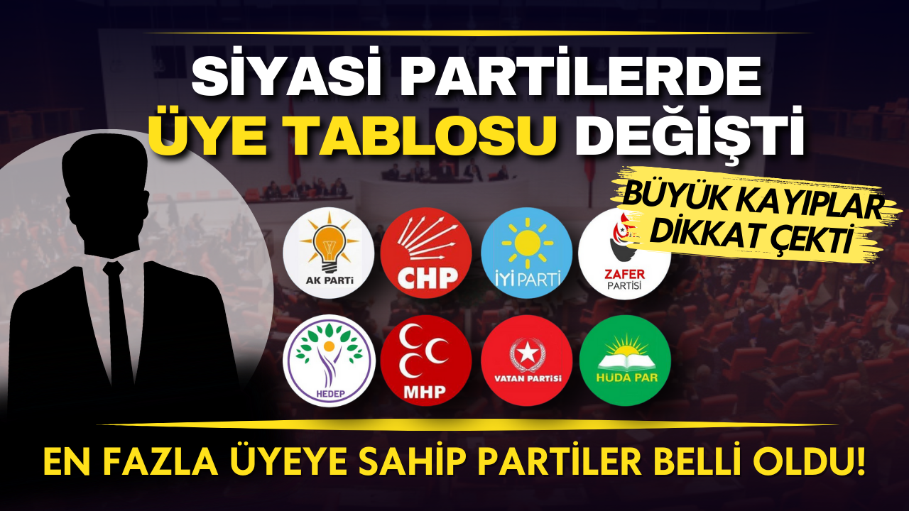 Siyasi partilerde üye tablosu değişti: İşte en fazla üyesi olan ve en çok üye kaybeden partiler