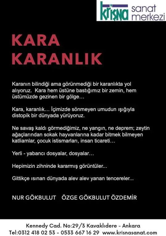 Nur Gökbulut Özge Gökbulut Özdemir Kara Karanlık Sergi Krişna Sanat (1)