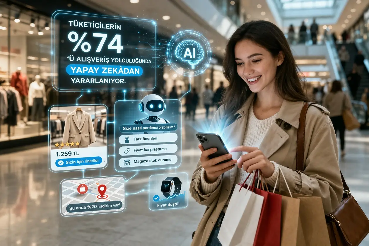 Tüketicilerin yüzde 74’ü alışveriş yolculuğunda yapay zekâdan yararlanıyor