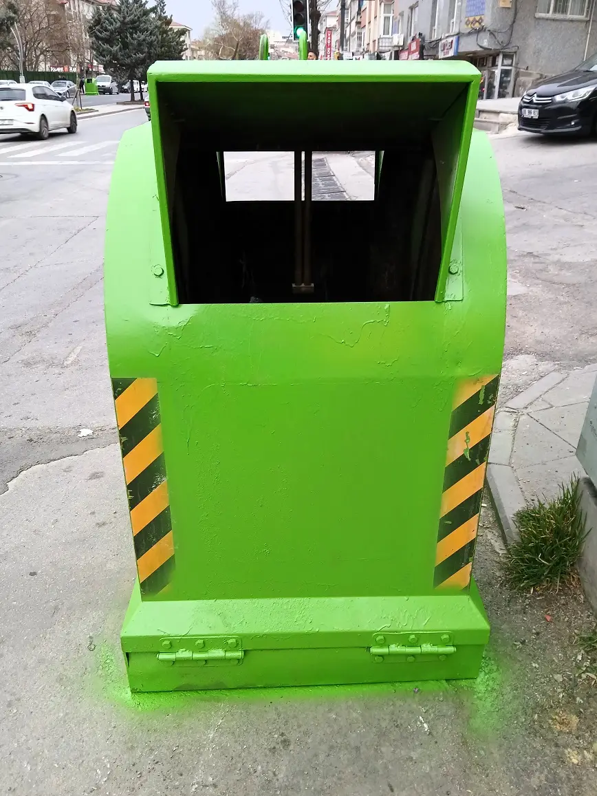 Mamak Belediyesi Temizlik Işleri Çöp Konteyneri Boya (2)