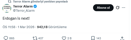 Screenshot 2026 03 03 At 09 47 45 (1) X'te Terror Alarm Erdogan Is Next! X