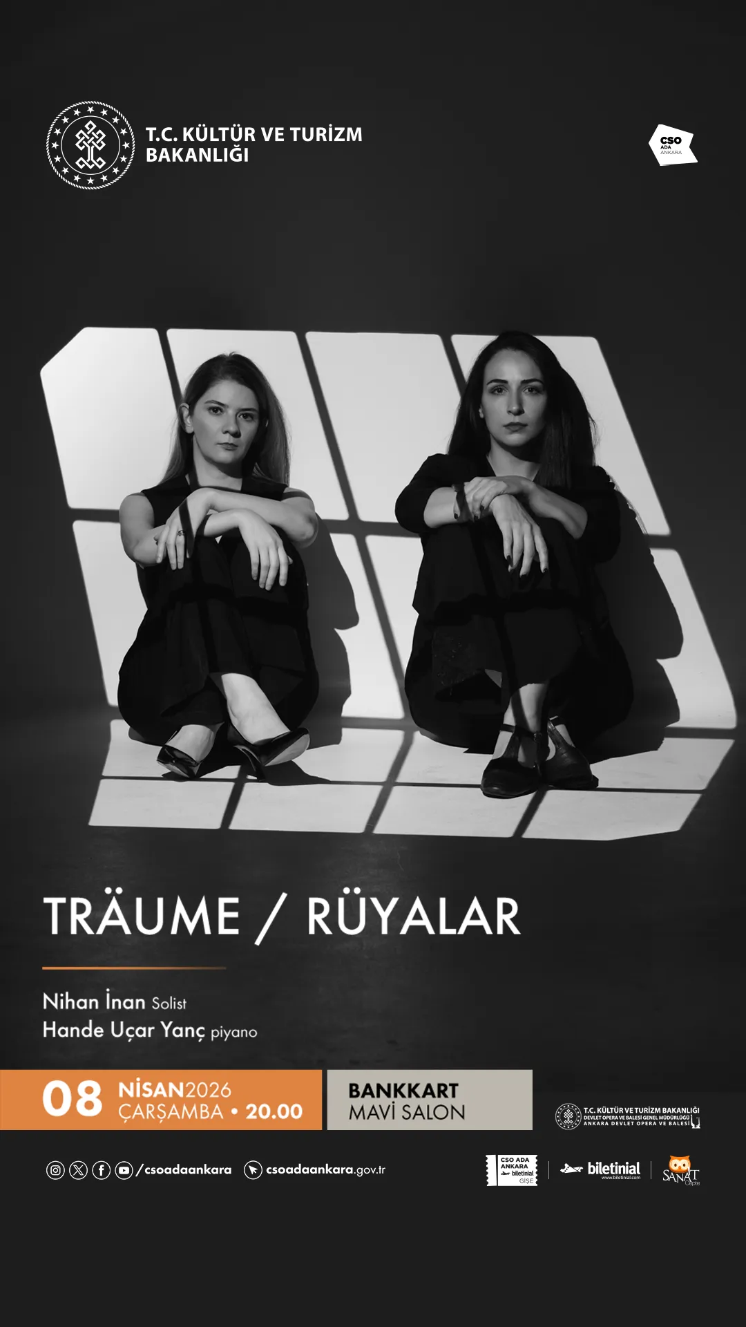 Ankara’da klasik müzik gecesi: Träume / Rüyalar konseri CSO Ada’da