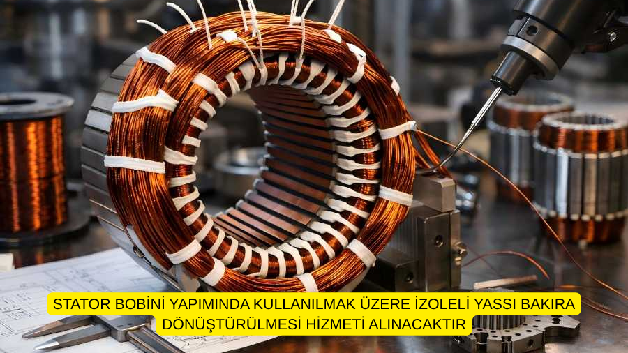 STATOR BOBİNİ YAPIMINDA KULLANILMAK ÜZERE İZOLELİ YASSI BAKIRA DÖNÜŞTÜRÜLMESİ HİZMETİ ALINACAKTIR