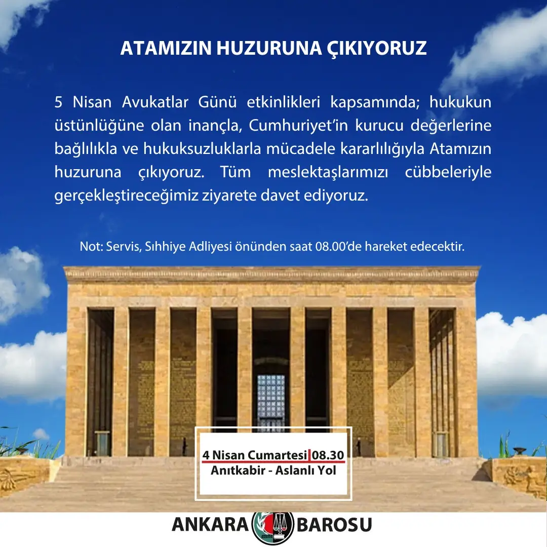 Ankara Barosu 5 Nisan Avukatlar Günü Anıtkabir