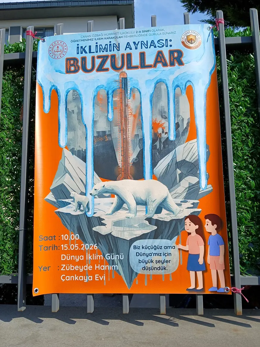 Ilkem Karakülah Dünya Iklim Günü Canan Özbağı Hürriyet İlkokulu 2 A Sınıfı Buzullar Afiş-1