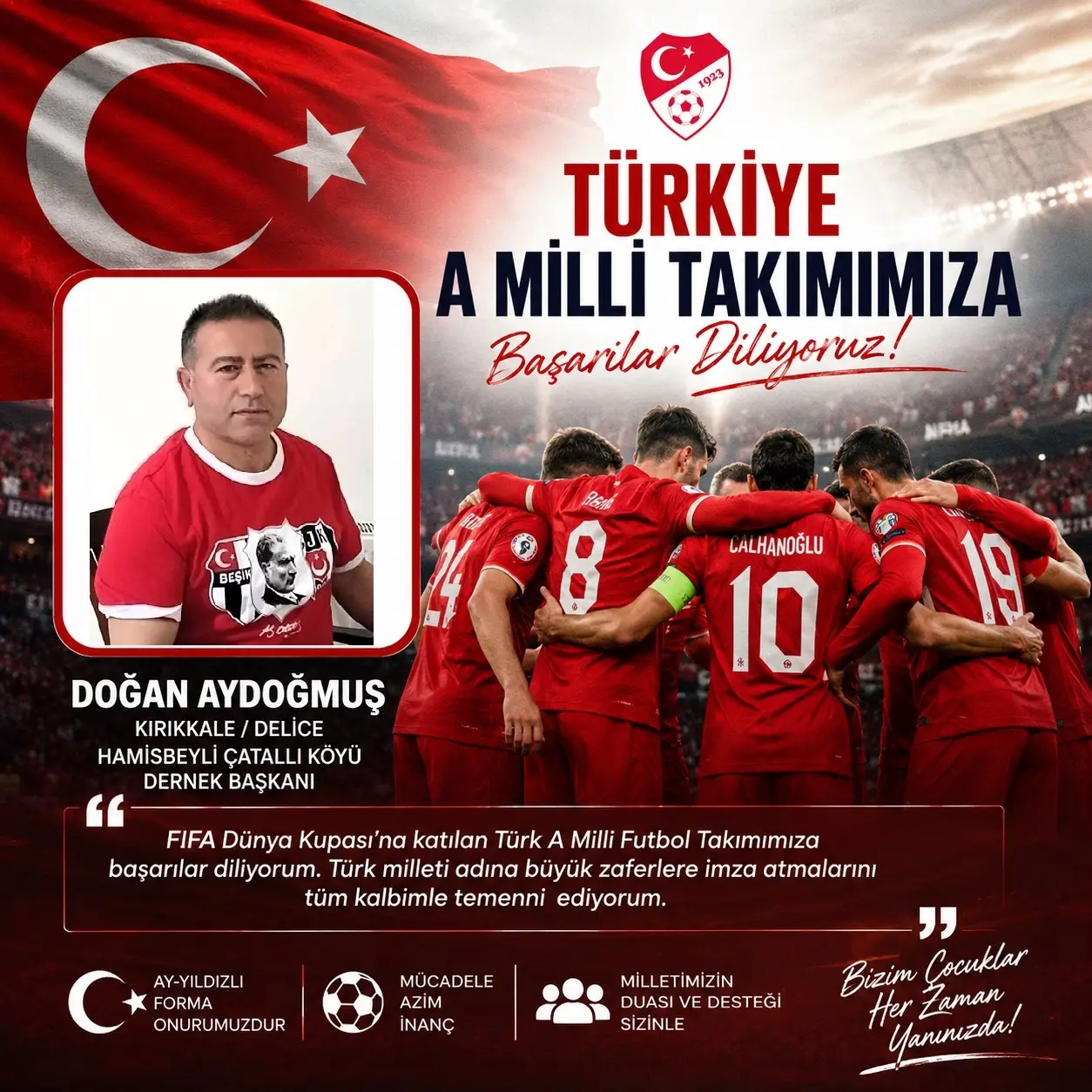 Kırıkkale Delice Hamisbeyli Çatallı Köyü Doğan Aydoğmuş Türk A Milli Futbol Takımı Bizim Çocuklar (2)