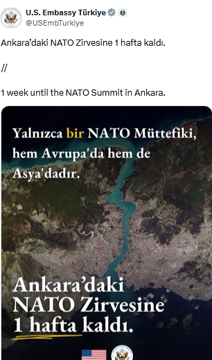 Screenshot 2026 07 01 At 14 16 18 (1) X'te U.s. Embassy Türkiye Ankara’daki Nato Zirvesine 1 Hafta Kaldı. 1 Week Until The Nato Summit In Ankara. Https T.co Qibwwrntij X