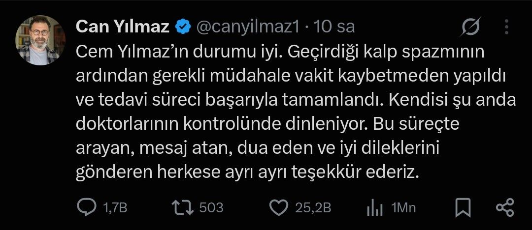 Cem Yılmaz'ın Sağlık Durumunda Son Gelişme Doktoru Açıkladı