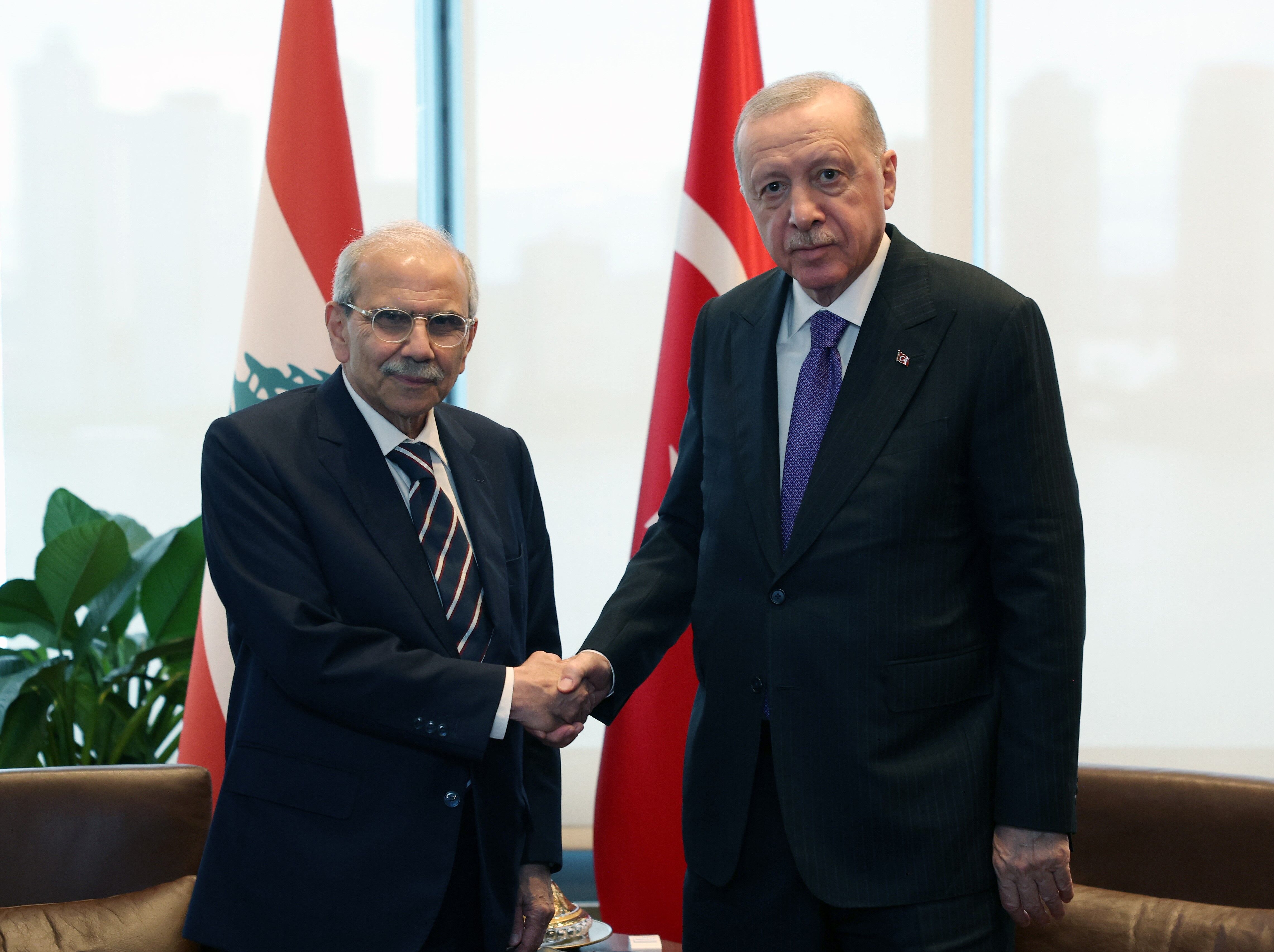 Erdoğan, New York’ta Lübnan Başbakanı Nevvaf Selam’ı kabul etti