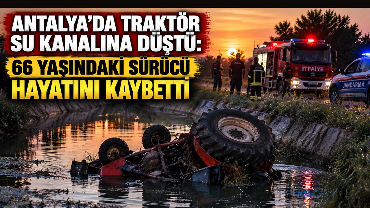 Antalya'da traktör su kanalına düştü: 66 yaşındaki sürücü hayatını kaybetti