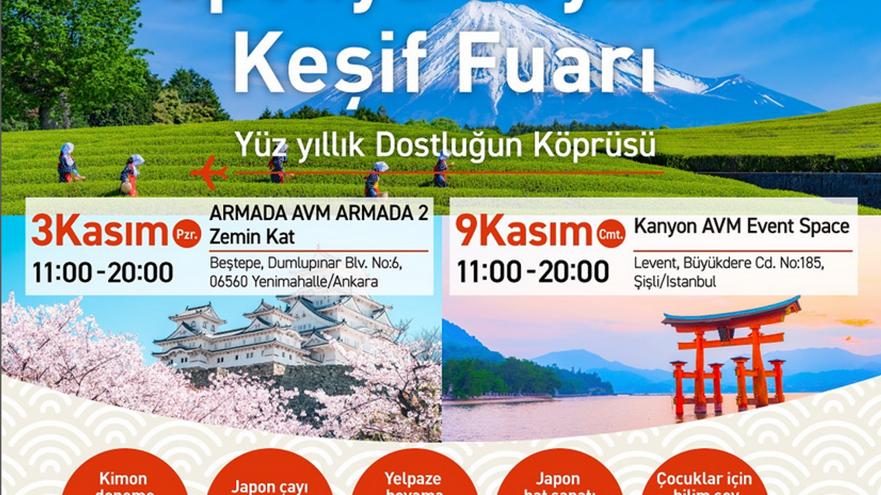 Japonya Seyahat Keşif Fuarı Başlıyor: Yüz Yıllık Dostluk Kutlamaları Ankara’da!