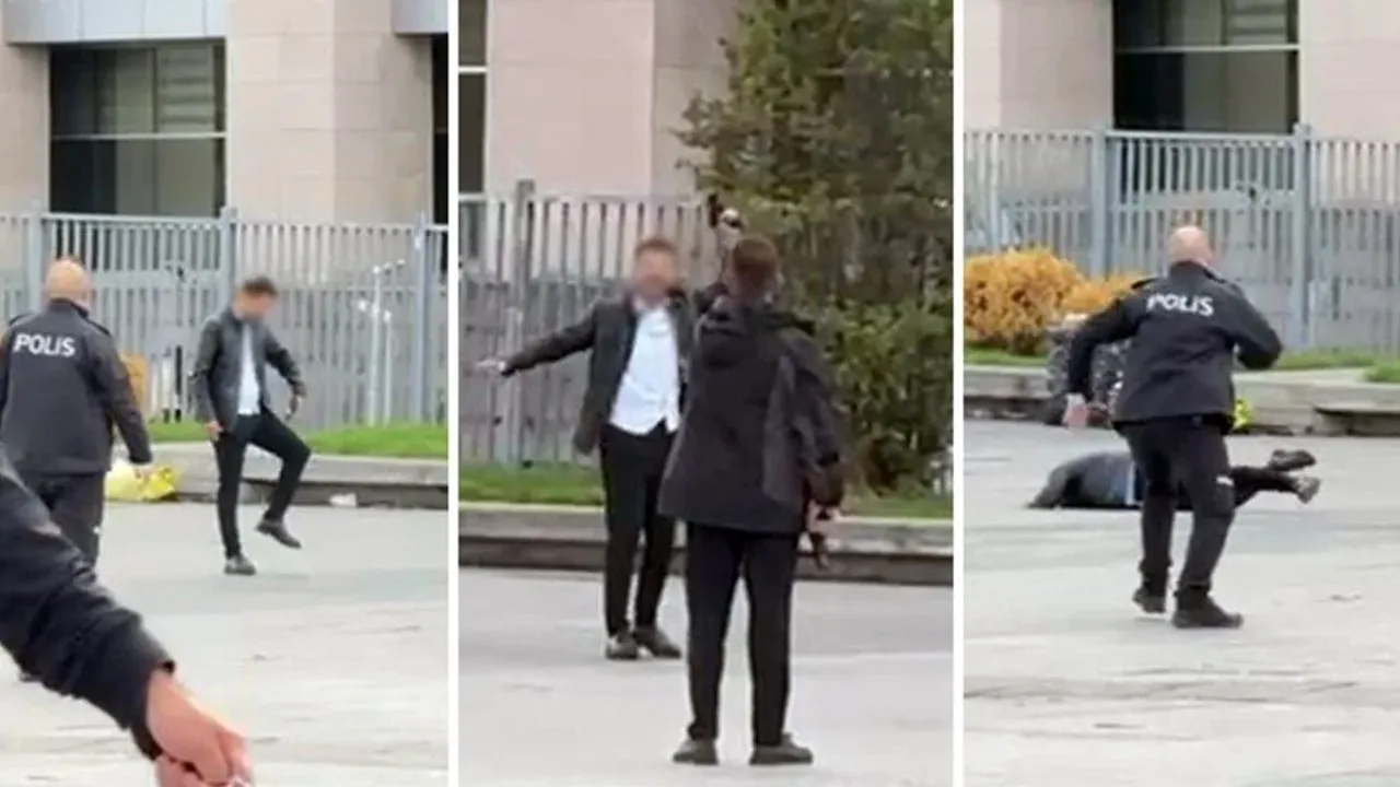 Çağlayan Adliyesi önünde silahlı dehşet: Havaya ateş açtı kendini vurdu
