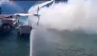 Kemer'de Balıkçı Teknesinde Yangın: Jet Ski ve Flyboard ile Müdahale Ettiler