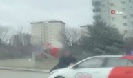 Ankara’da şok görüntüler: Tartıştığı kişiyi kaput üzerinde kilometrelerce sürükledi!