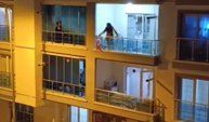Ankara’da sinir krizi geçiren kadın eşyaları pencereden böyle fırlattı!