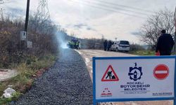 Yağmur suyu sızıntısı sebebiyle çöken yol hızla onarıldı