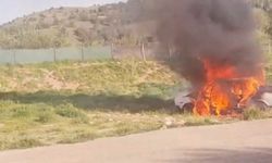 Ankara Çankaya'da araç yandı