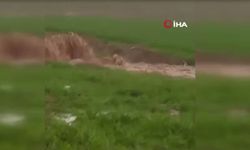 Haymana'da sel nedeniyle bir araç yolda kaldı