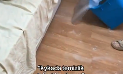 KYK yurdunda bir genç temizlik takıntısını böyle gösterdi
