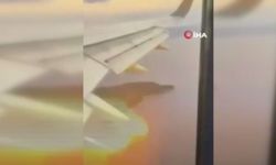 Havada panik anları! Yolcu uçağının motoru kalkıştan sonra yandı!