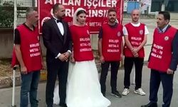 Düğün günü işten çıkarılan gelin fabrika önünde eylem yaptı