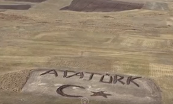 Ardahan’da bir çiftçi tarlasına Atatürk yazdı! Görenler hayran kaldı