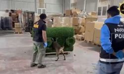 Hatay’da suni çimlerin içine gizlenmiş 306 bin captagon hap ele geçirildi