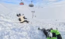 Erciyes’te kayak yerine teleferiğe kar topu attılar