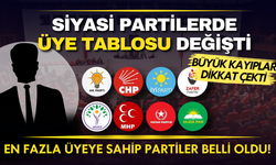 Siyasi partilerde üye tablosu değişti: İşte en fazla üyesi olan ve en çok üye kaybeden partiler