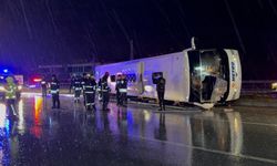 Ankara'dan Gürcistan'a giden yolcu otobüsü devrildi: 6 yaralı!