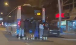 Beşevler-Tandoğan arasında gençlerin tehlikeli paten yolculuğu