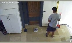 Elazığ’da apartmanda tepki çeken olay kamerada: Daire önündeki çöp kovasına idrarını yaptı